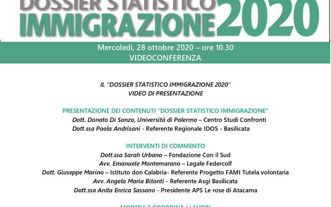 Dossier Statistico Immigrazione 2020, oggi la presentazione