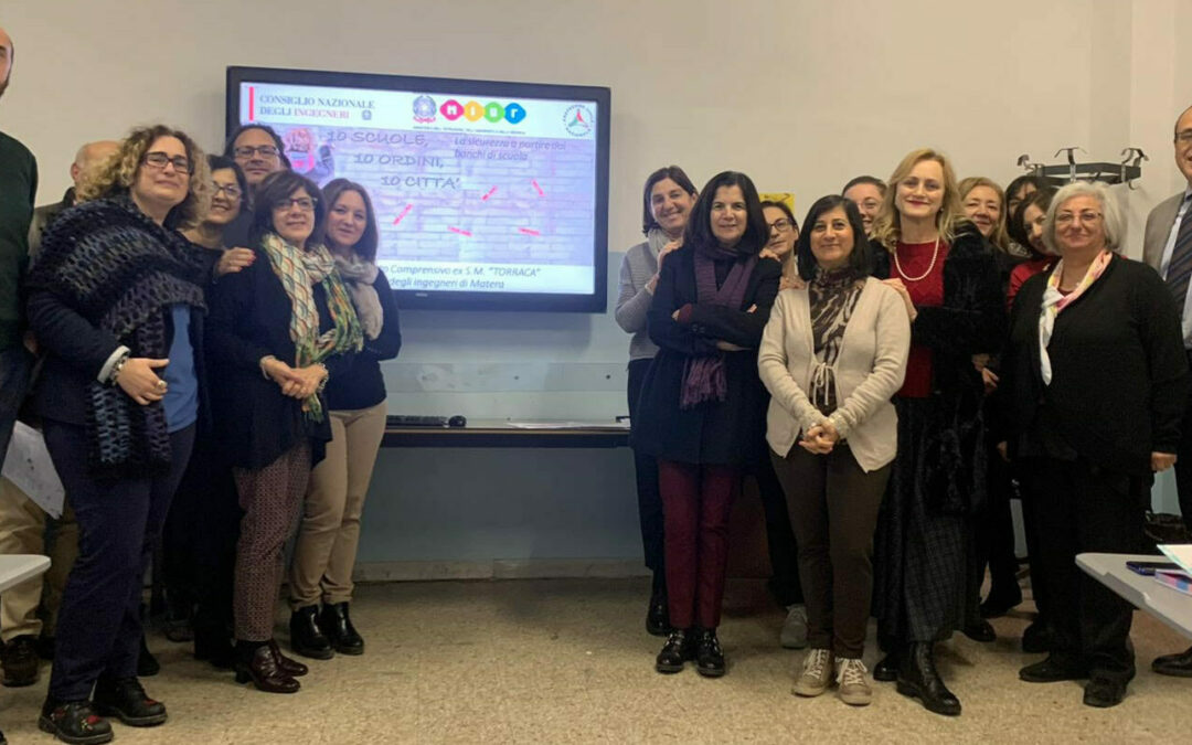 Matera, l’ex scuola media Torraca al progetto nazionale “La sicurezza a partire dai banchi di scuola: 10 Scuole, 10 Ordini, 10 Città”