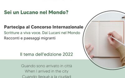 Mondi Lucani, al via il concorso internazionale di scrittura rivolto ai lucani fuori regione