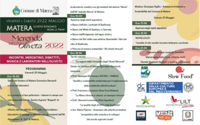 Matera, al via “La Merenda nell’Oliveta”. Appuntamento ad Agna Le Piane