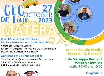 Il GEG Italia Tour fa tappa all’Istituto Comprensivo Giovanni Pascoli di Matera: evento formativo organizzato dal Gruppo Educatori Google Italia in collaborazione con Google for Education Italia