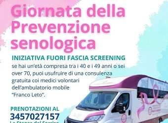 Domani a Matera una Giornata di prevenzione senologica promossa dalla Fondazione Francesca Divella